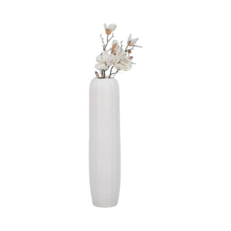 32 Rough Cylinder Floor Vase, White