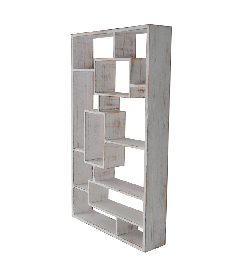 Wooden Multi-tier Wall Shelf, Whitewash