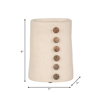 ECOMIX, 9 BUTTON VASE, IVORY