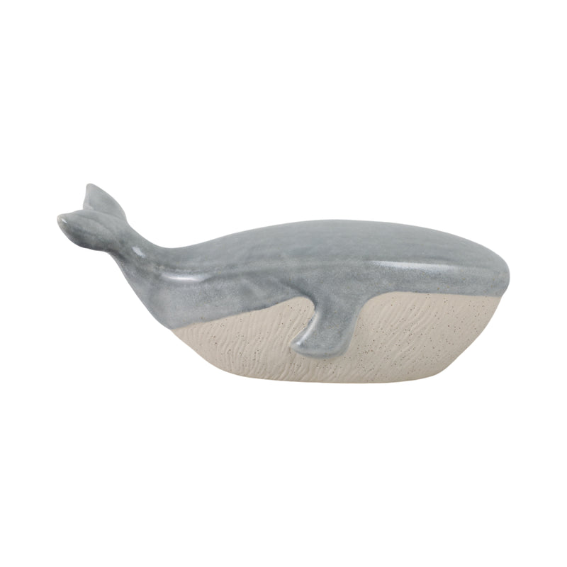 14x6 Whale Figurine, Blue/ivory