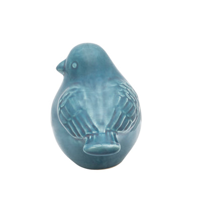 8 BIRD FIGURINE, TURQ