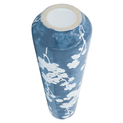 Cer 19 Floral Vase, Skyblu/White