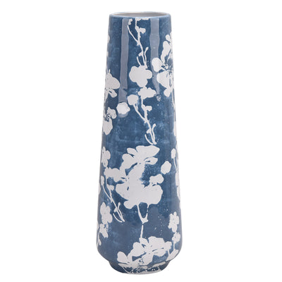 Cer 19 Floral Vase, Skyblu/White