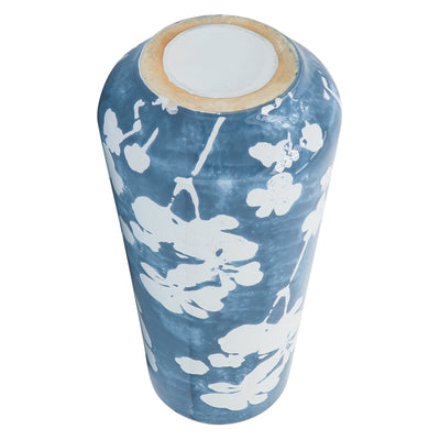 Cer 13 Floral Vase, Sky Blue/White