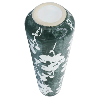 CER 19 FLORAL VASE, GREEN/WHITE