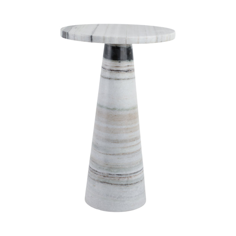 22 Panda Stone Marble Accent Table, Multi