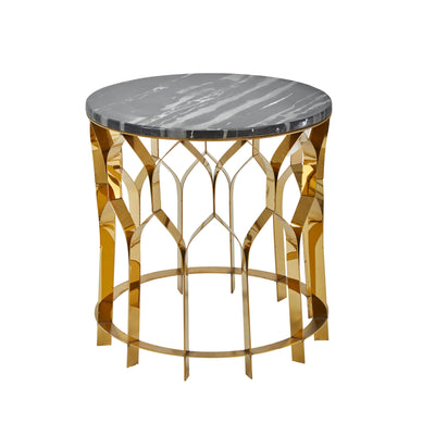 METAL/MARBLE 20 ARCH SIDE TABLE, GOLD