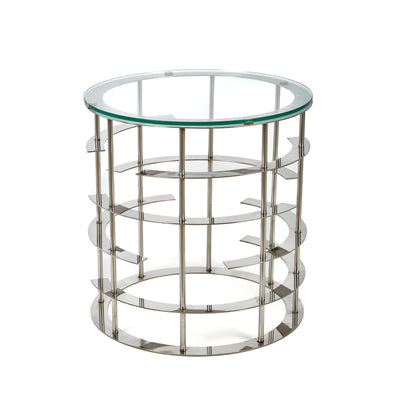 METAL/GLASS 20 SIDE TABLE, SILVER