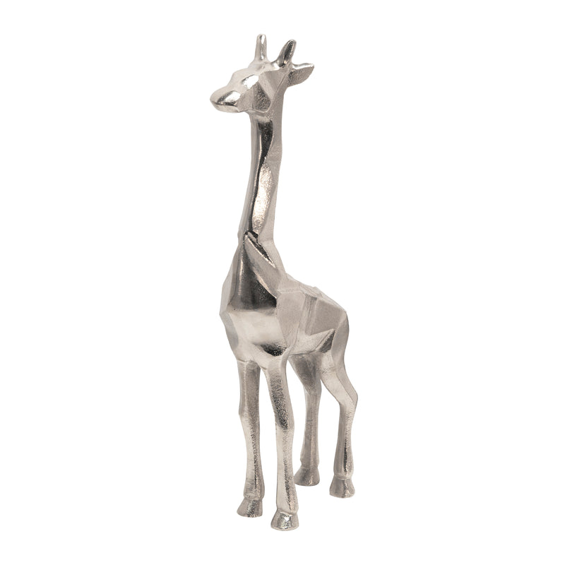 ALUMINUM STANDING GIRAFFE, 15SILVER