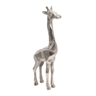 ALUMINUM STANDING GIRAFFE, 15SILVER