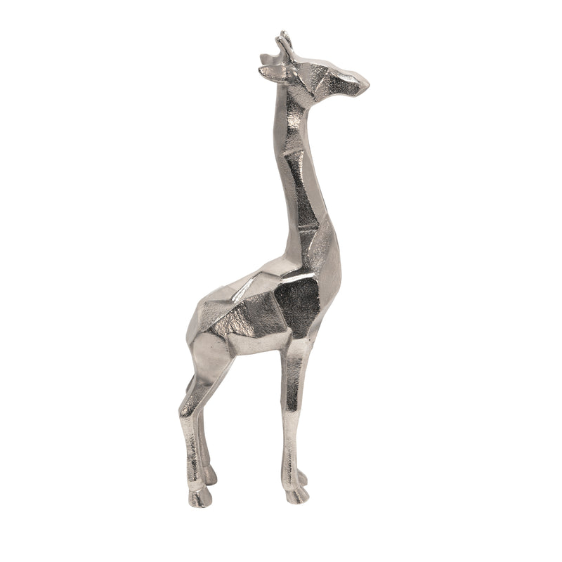 ALUMINUM STANDING GIRAFFE, 15SILVER