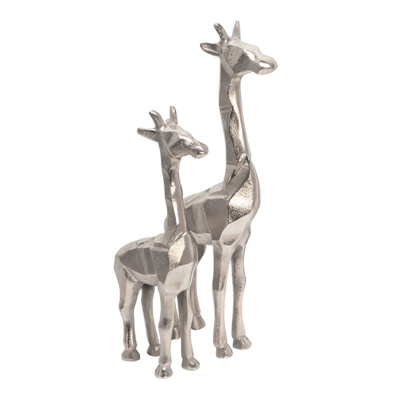 ALUMINUM STANDING GIRAFFE, 15SILVER