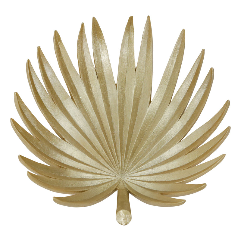 RESIN 16 PALM LEAF PLATE, GOLD