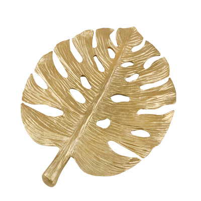 RESIN 15.5 PHILODENDRON LEAFWALL DECOR, GOLD