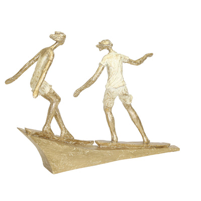 POLYRESIN 11 SURFING COUPLE,WHITE / GOLD