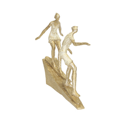 POLYRESIN 11 SURFING COUPLE,WHITE / GOLD