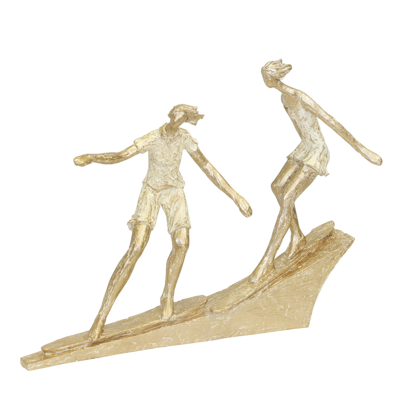 POLYRESIN 11 SURFING COUPLE,WHITE / GOLD