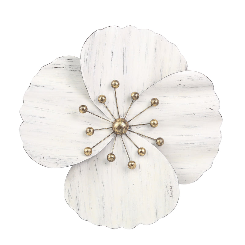 METAL 18 WALL FLOWER, WHITE, WB