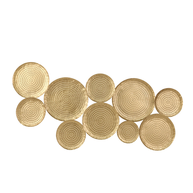 METAL 43 HAMMERED DISC WALL DECOR, GOLD, WB