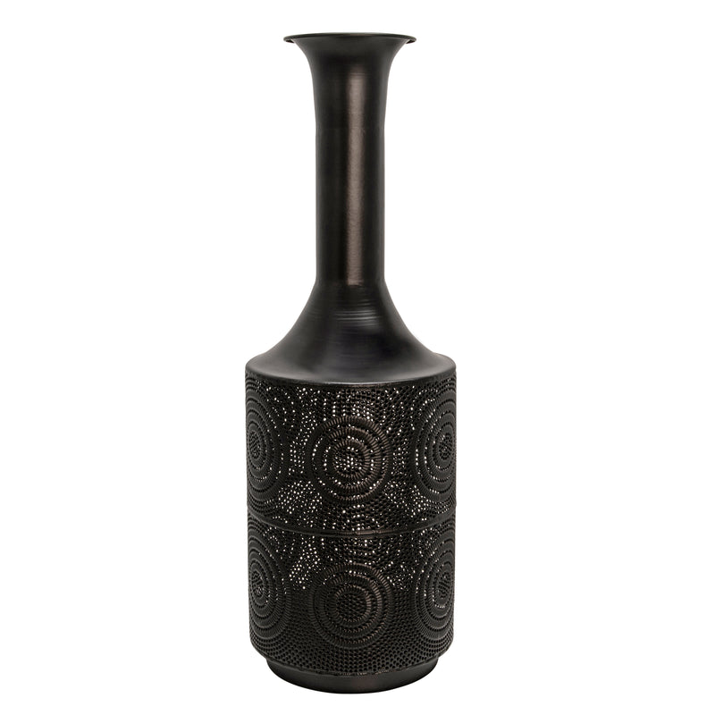 METAL 24 TEXTURED VASE, BLACK