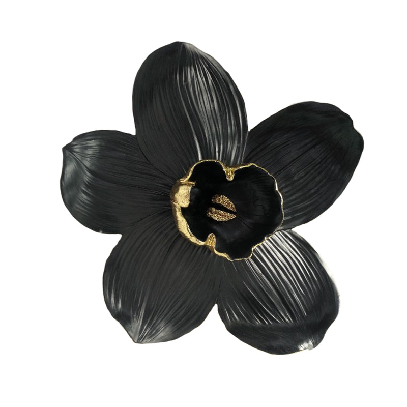 RESIN 18 ORCHID WALL HANGER,BLACK/GOLD