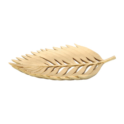 POLYRESIN 14 PALM LEAF DECORATION, GOLD