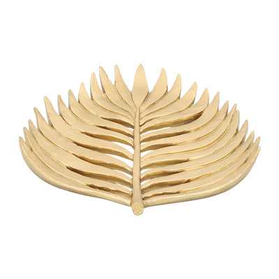 POLYRESIN 14 PALM LEAF DECORATION, GOLD