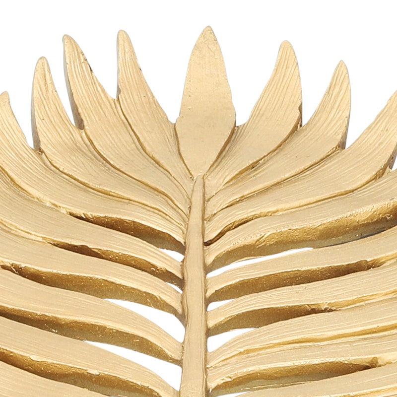 POLYRESIN 14 PALM LEAF DECORATION, GOLD