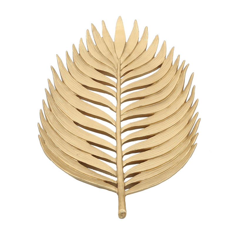 POLYRESIN 12 PALM LEAF DECORATION, GOLD