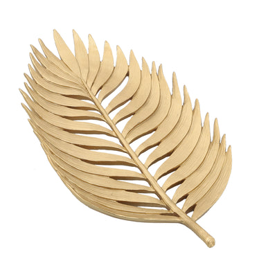 POLYRESIN 12 PALM LEAF DECORATION, GOLD