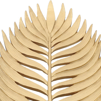 POLYRESIN 12 PALM LEAF DECORATION, GOLD