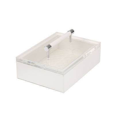 ACRYLIC TOP 10 STORAGE BOX, WHITE