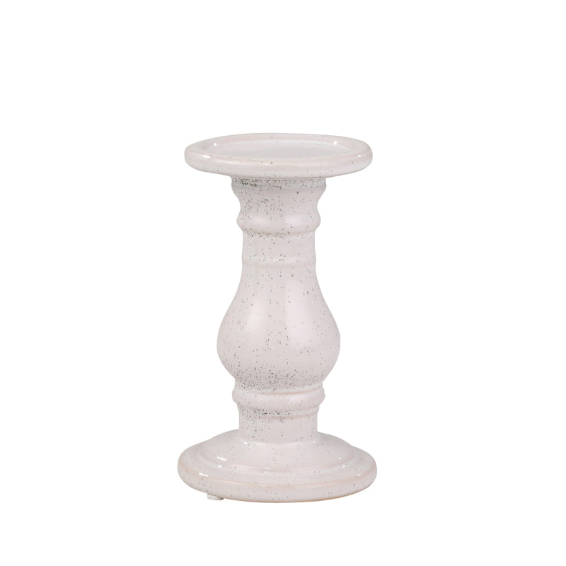 Ceramic 8 Candle Holder, White Speckle