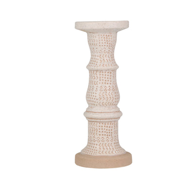 Ceramic 13 Candle Holder, White / Brown