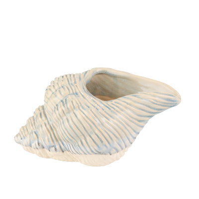 CERAMIC 11 SEASHELL PLANTER,LT BLUE