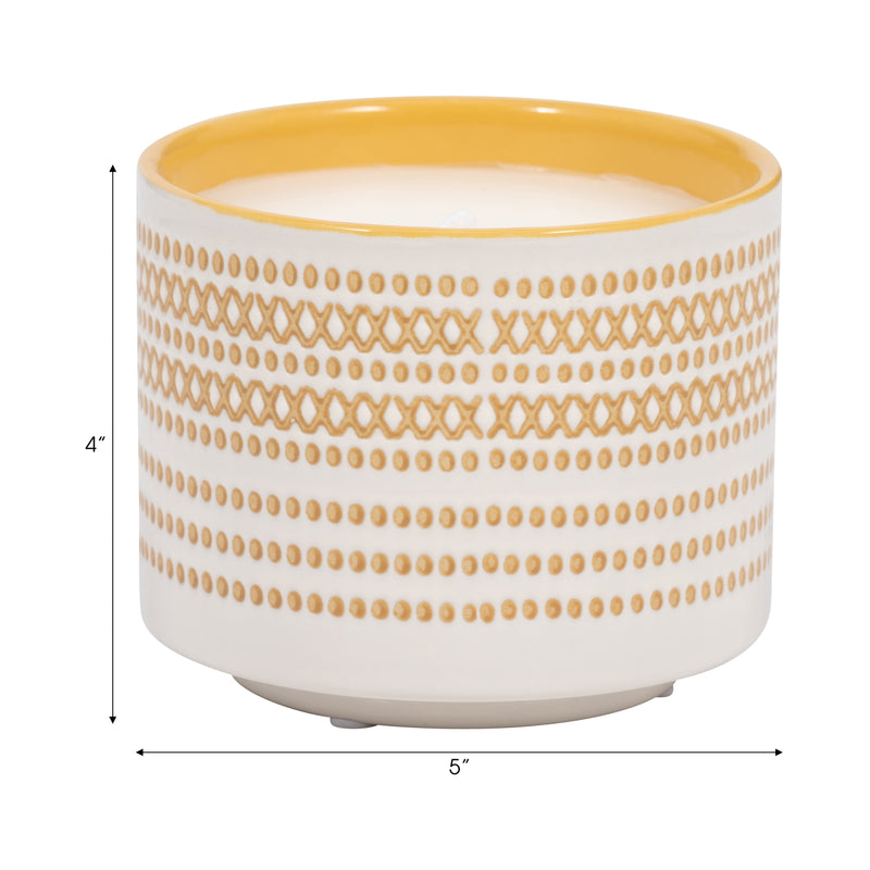 5 15oz X Dots Citro Candle, Yellow