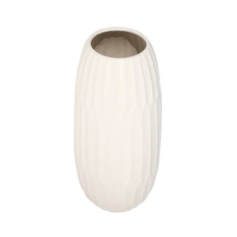 CERAMIC 16 VASE , WHITE