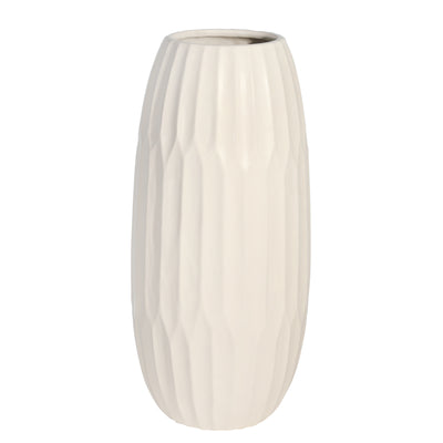 CERAMIC 16 VASE , WHITE