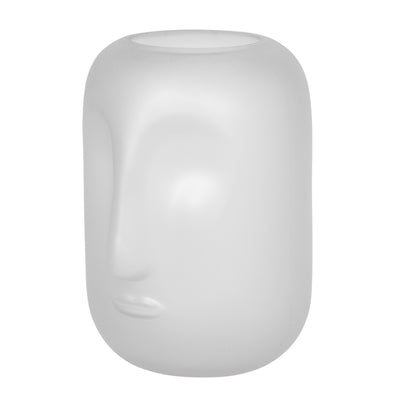 GLASS 10 FACE VASE, WHITE