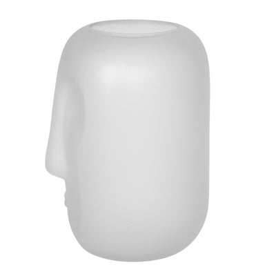 GLASS 10 FACE VASE, WHITE