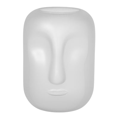 GLASS 10 FACE VASE, WHITE