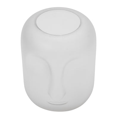 GLASS 10 FACE VASE, WHITE