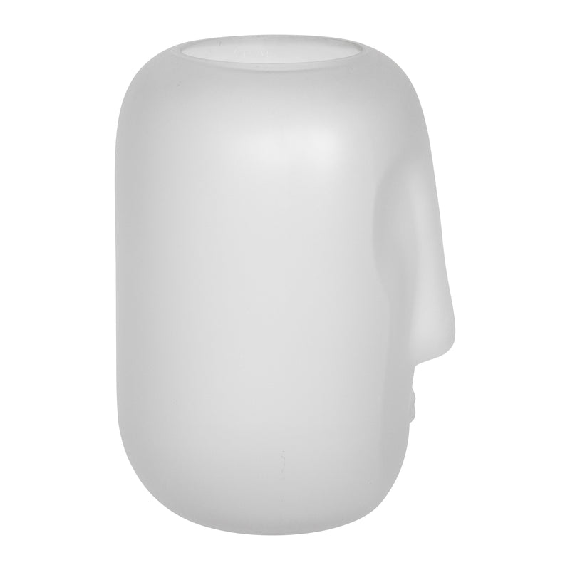 GLASS 10 FACE VASE, WHITE