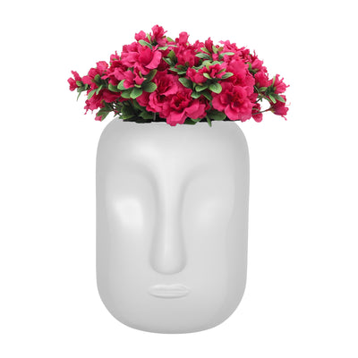 GLASS 10 FACE VASE, WHITE