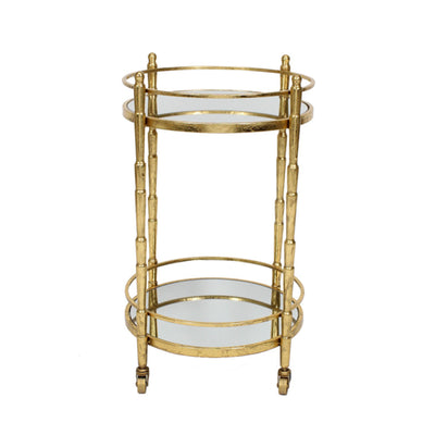 METAL 28 2 TIER BAR CART, GOLD