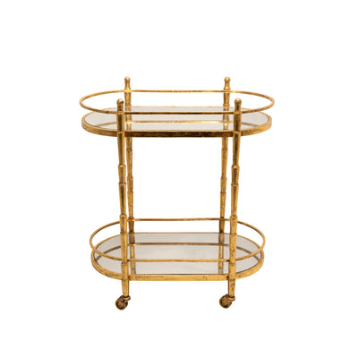 METAL 28 2 TIER BAR CART, GOLD