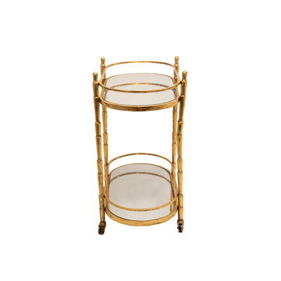 METAL 28 2 TIER BAR CART, GOLD