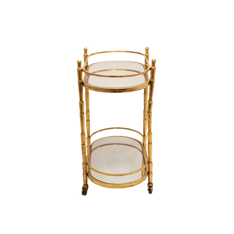 METAL 28 2 TIER BAR CART, GOLD