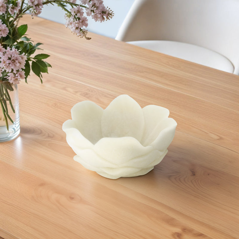 6 Zelen White Quartz Resin Flower Bowl