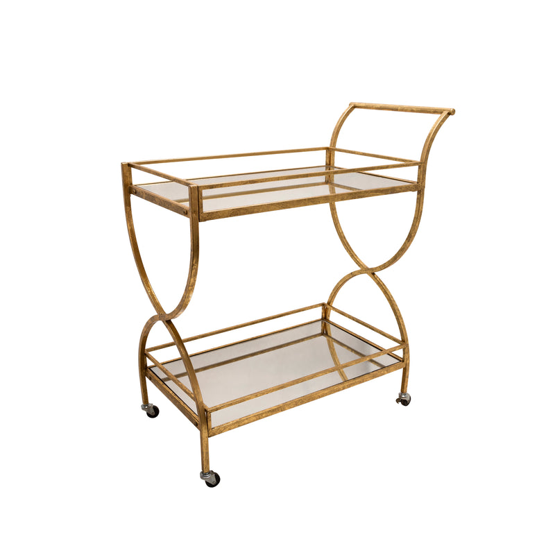 METAL 33 2-TIER ROLLING BAR CART